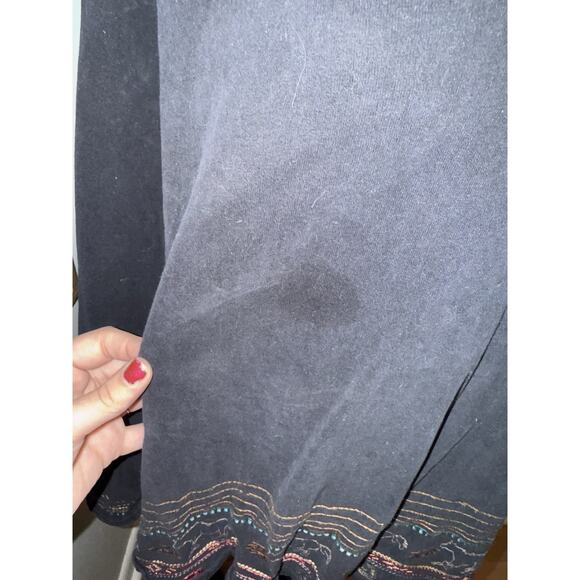 Bit & Bridle Black Embroidered Western Horse Long Sleeve TShirt Womens XL - Picture 5 of 8